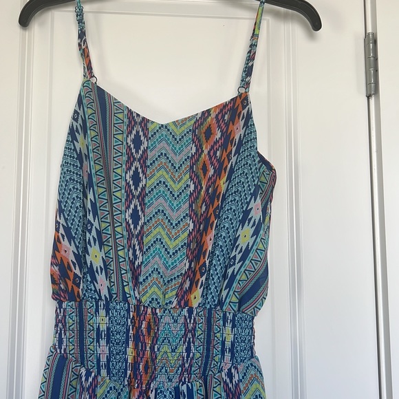 Blue Aztec Print Maxi Dress - Picture 2 of 4